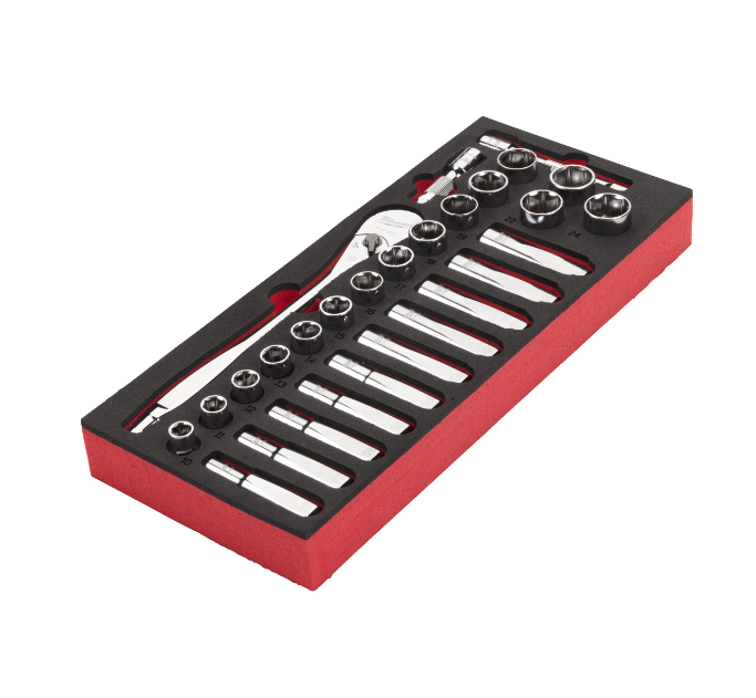 Espuma de 28 Peças Roquete e Chaves de Caixa de 1/2" - Image 2