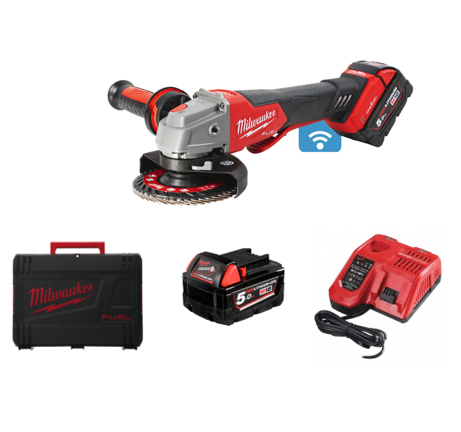 Rebarbadora de Acabamentos de 125mm c/ Travão e Interruptor de Alavanca