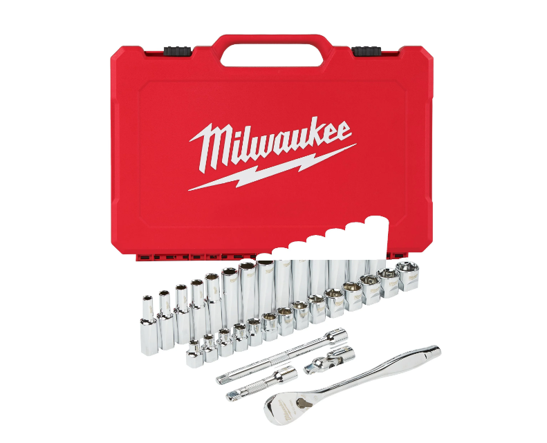 Kit de 32 Peças - Chaves de Roquete + Chaves de Caixa 3/8" Métrico