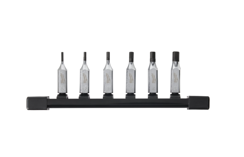 Conjunto de 6 Chaves de Caixa 1/4" com Ponta Alongada