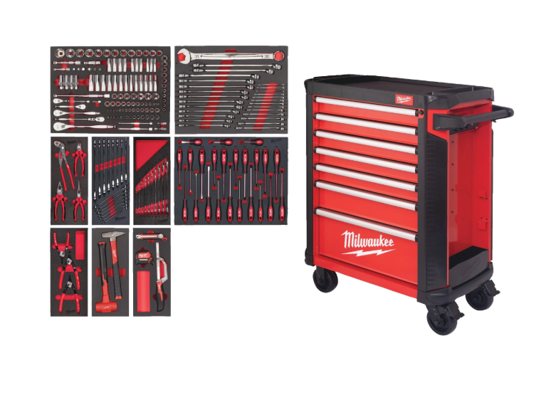 Carro de Ferramentas de 7 Gavetas de 78cm - com Ferramentas Incluídas - Image 3